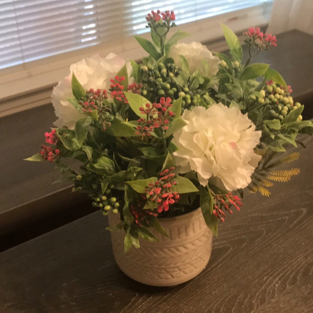 Flower bouquet home decor. Yellow pink and white